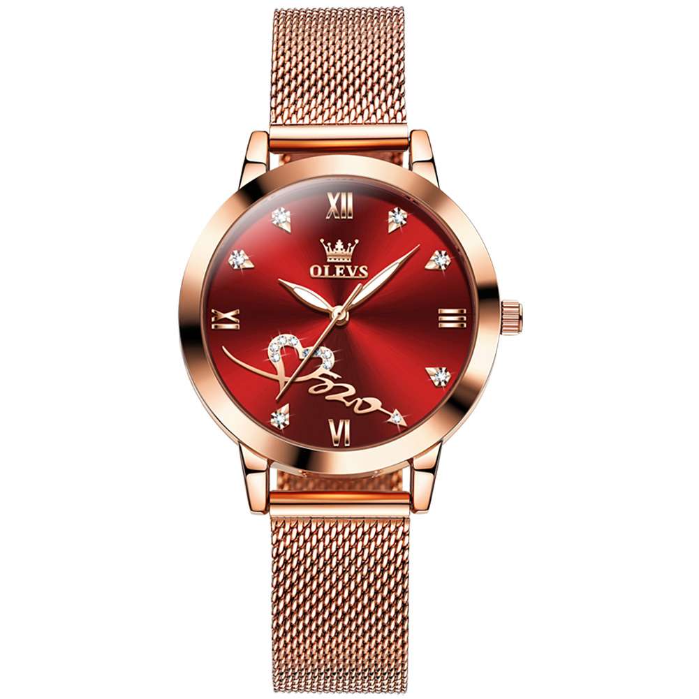 #Color_Rose Strap - Red Dial Rose Trim