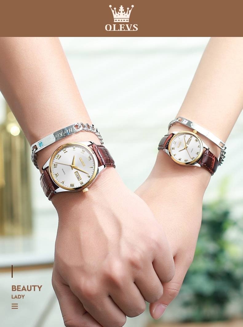 OLEVS 5568 Couple's Quartz Romantic Moment