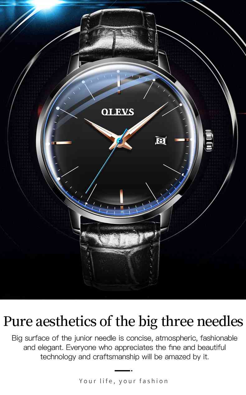 OLEVS 6609 Luxury Mechanical Watch - Elegant Stainless Steel Automatic Timepiece with Date Display