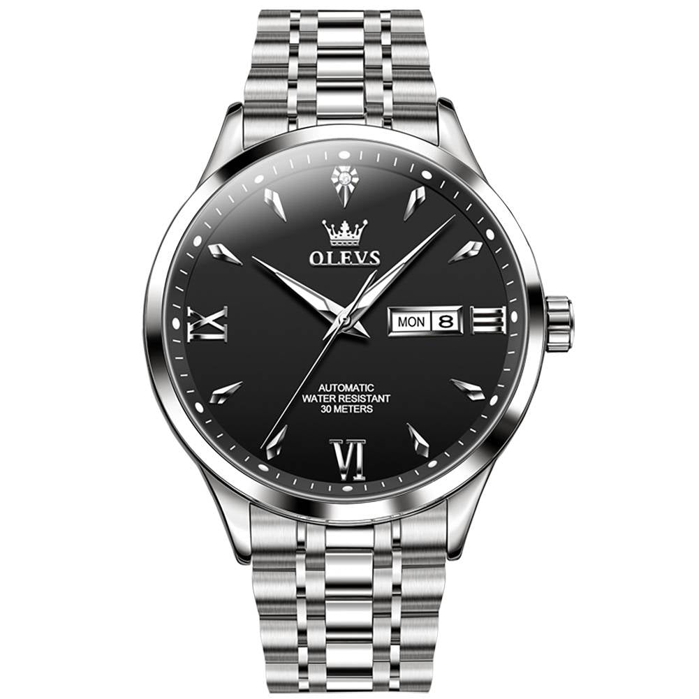 #color_Silver Strap-Black Dial Silver Trim