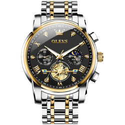 #Color_Two Tone Strap-Black Dial Gold Trim