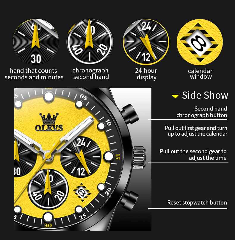 OLEVS 5602 Chronograph Quartz Mens Sports Watch