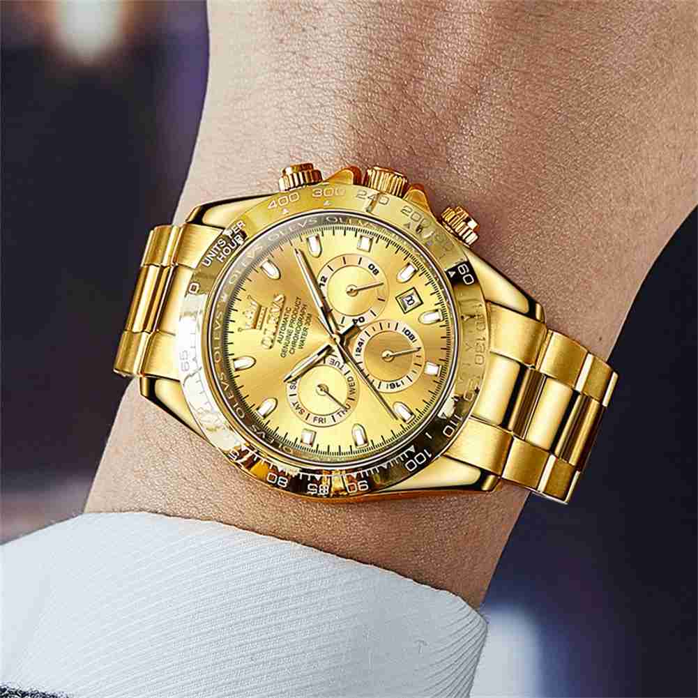 OLEVS 6638 Automatic Chronograph Watch Mechanical Watch Metal Strap