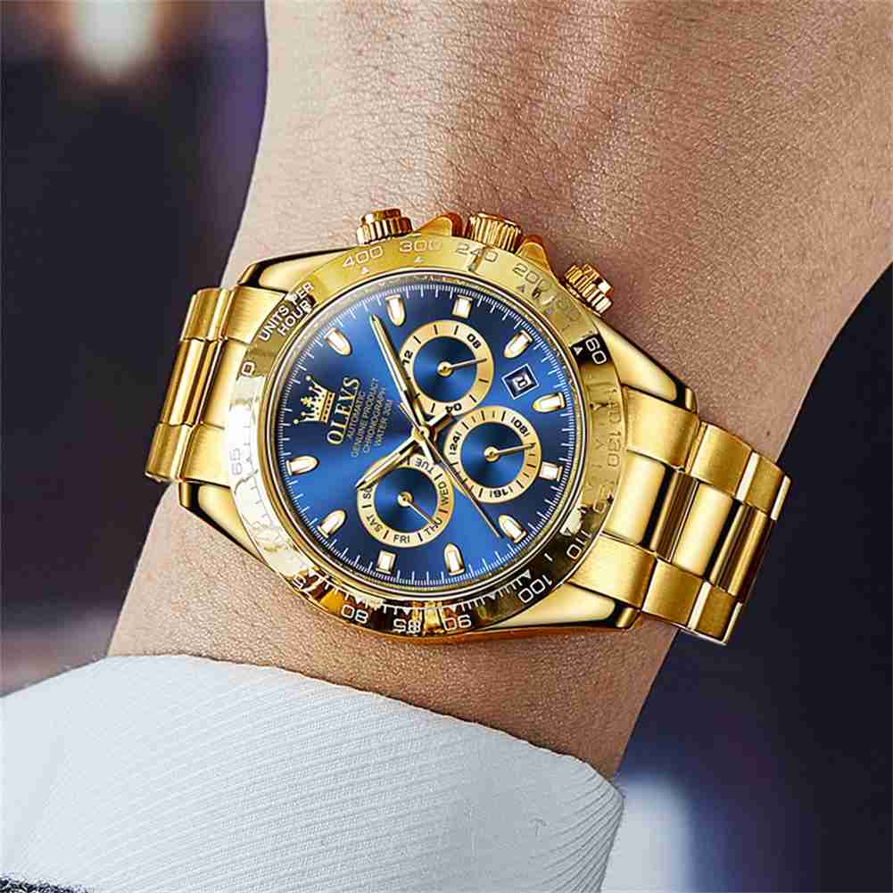 OLEVS 6638 Automatic Chronograph Watch Mechanical Watch Metal Strap