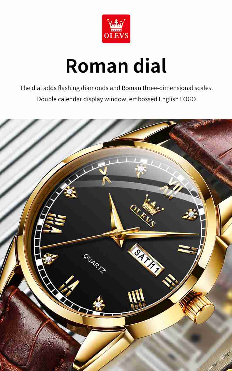 OLEVS 6896 Elegant Men's Watch: Classic Design, High Quality, Waterproof, Luminous