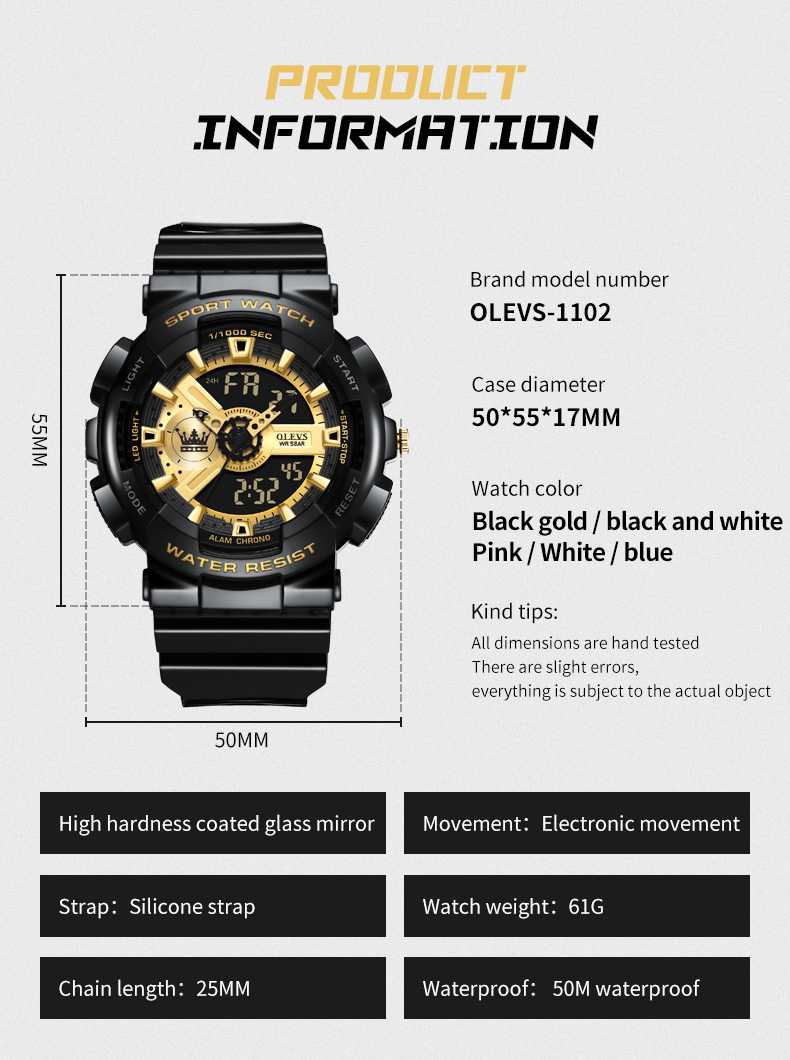 OLEVS 1102 Popular Electronic unisex digital watch