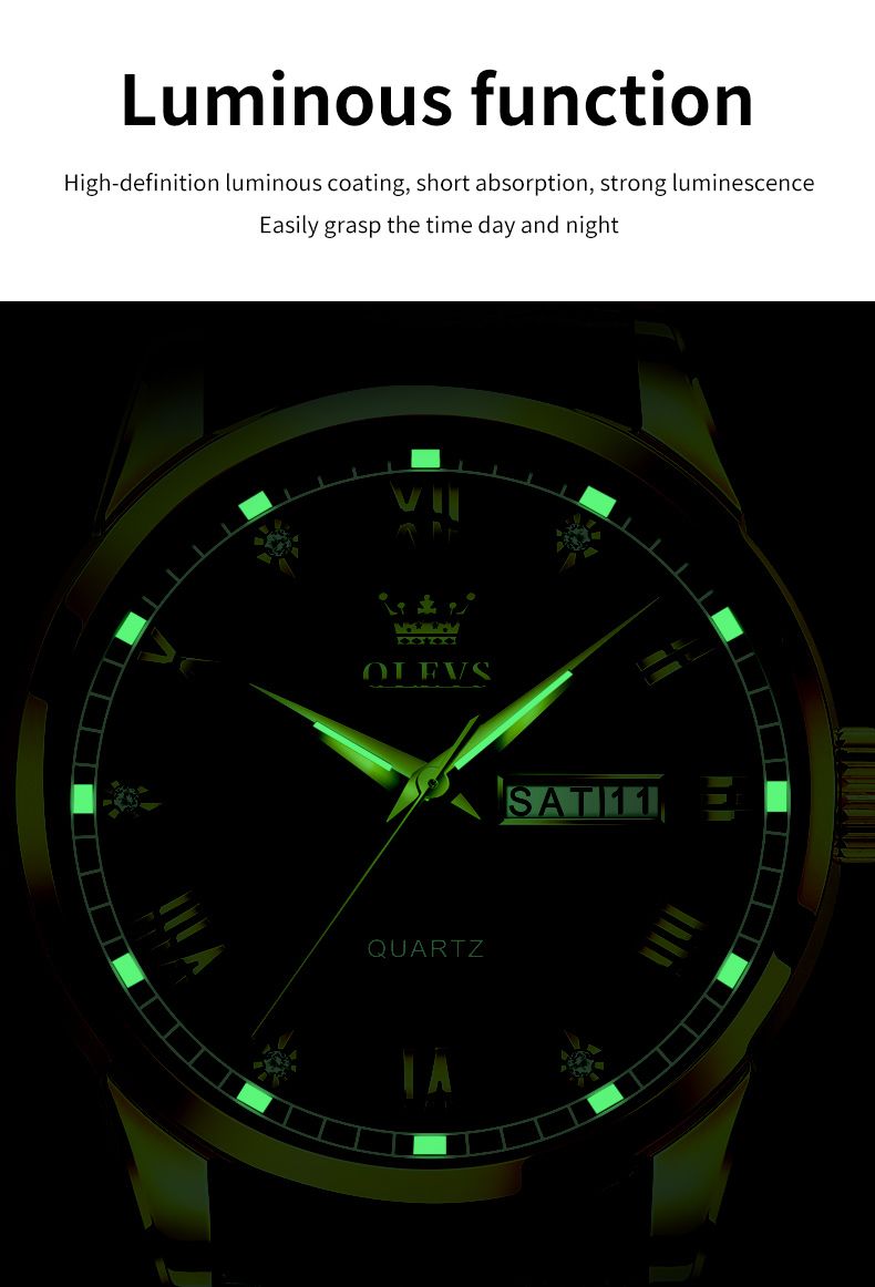 OLEVS 6896 Elegant Men's Watch: Classic Design, High Quality, Waterproof, Luminous