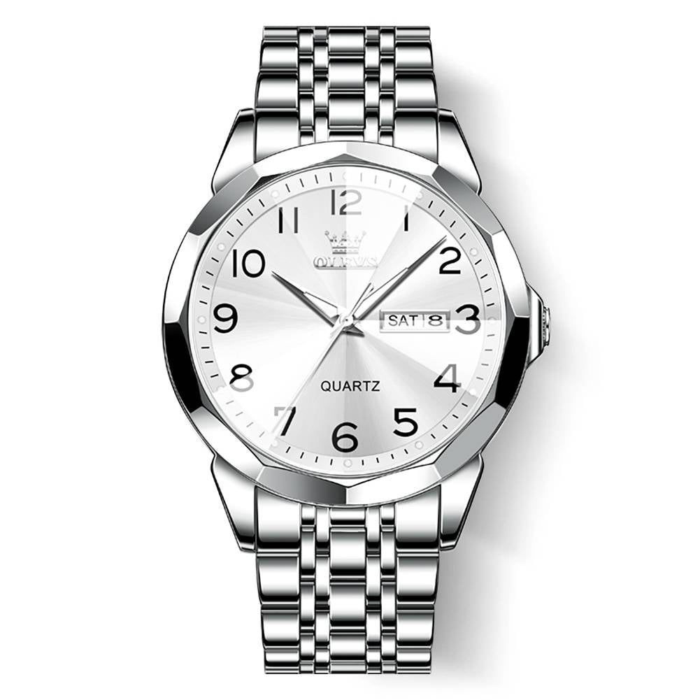 #Color_Silver Strap - White Dial Silver Trim