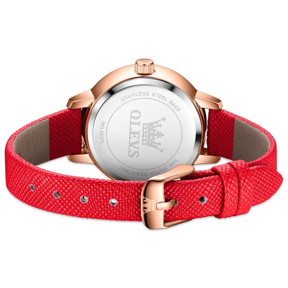 OLEVS 5597 Ladies Leather Sport Bracelet Watch