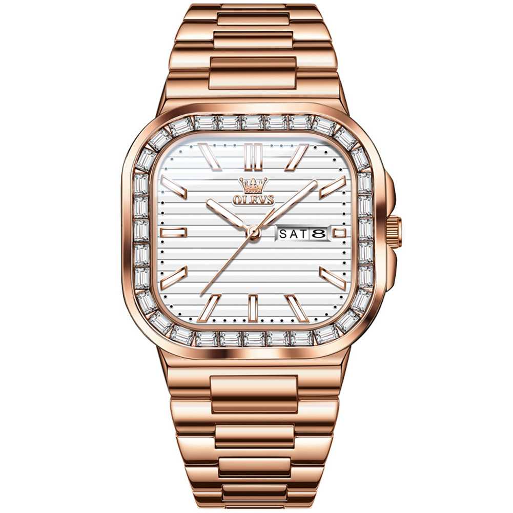 #Color_Rose Strap-White Dial Rose Gold Trim