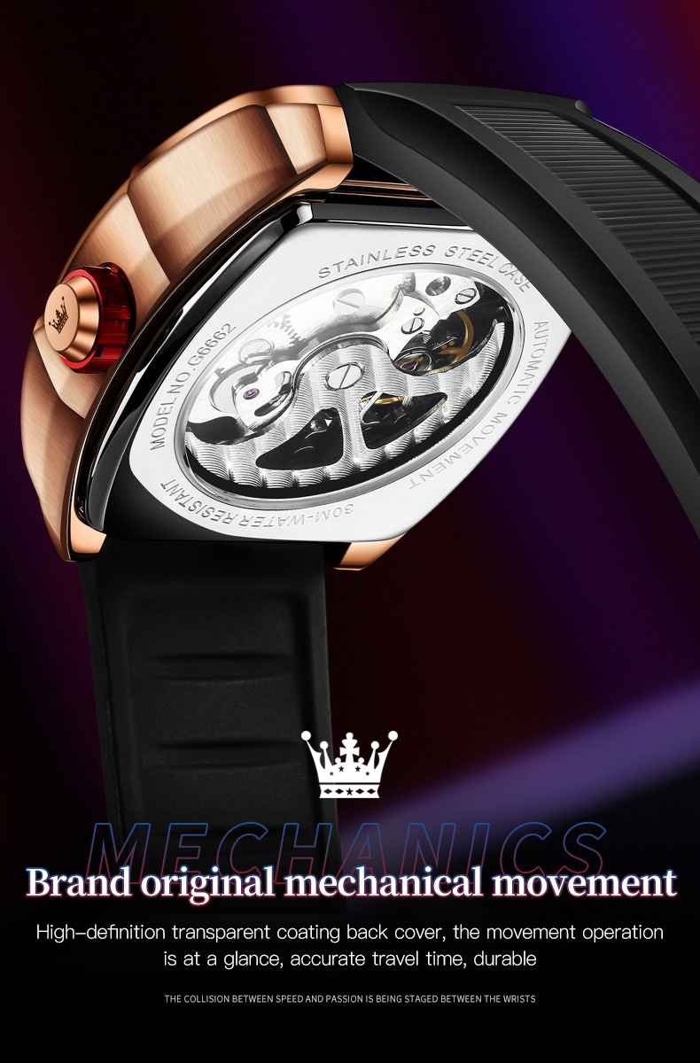 Olevs 6662 High-Quality Automatic Mechanical Sports Watch