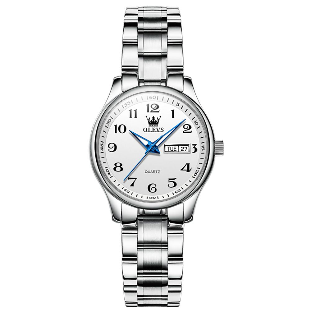 #Color_Silver Strap-White Dial Silver Trim