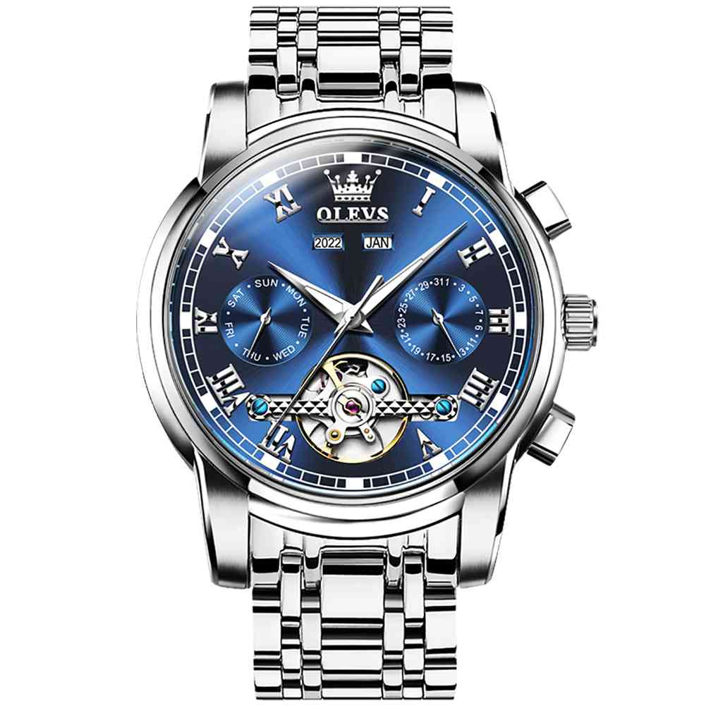 #color_Silver Strap - Blue Dial Silver Trim