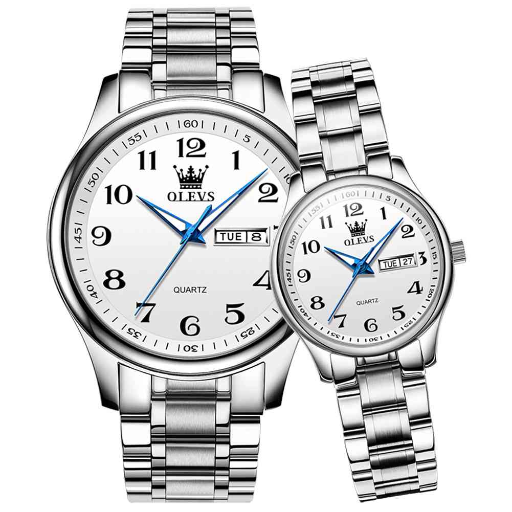 #Color_Silver Strap - White Dial Silver Trim