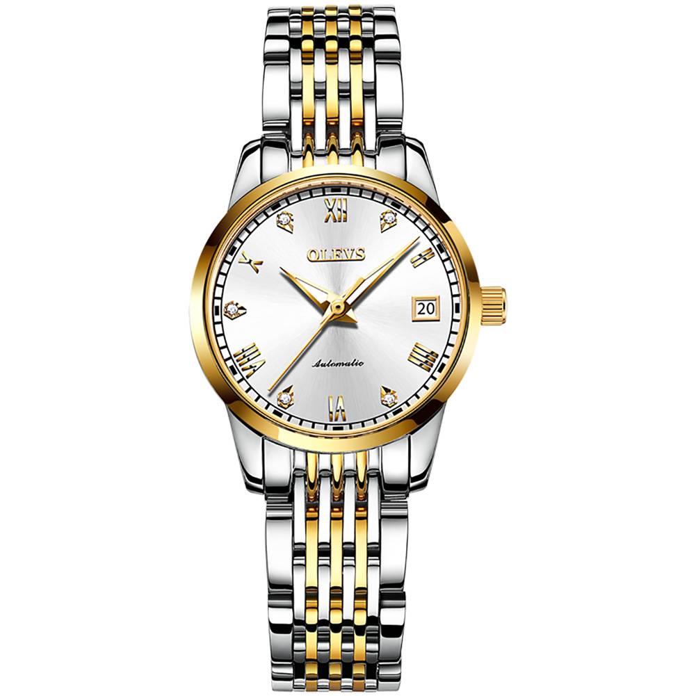 #color_Two Tone Strap-White Dial Gold Trim