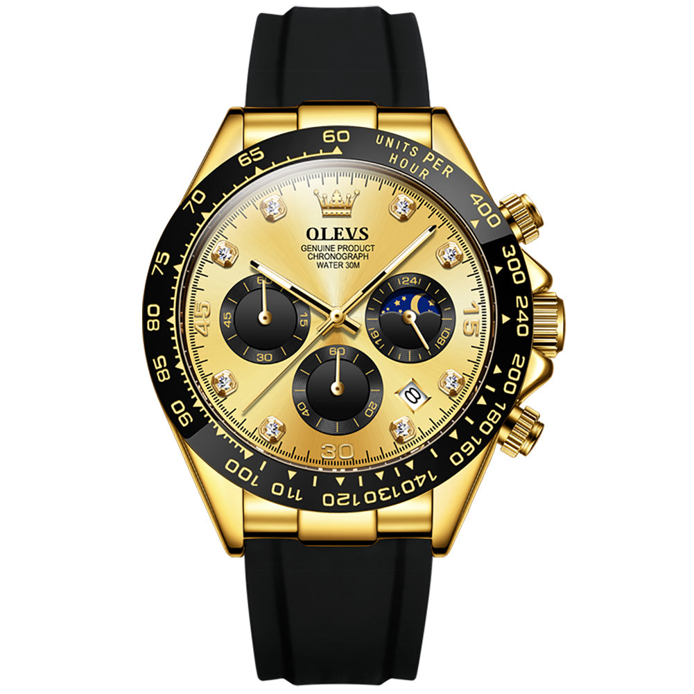 #Color_Black Strap - Full Gold Dial