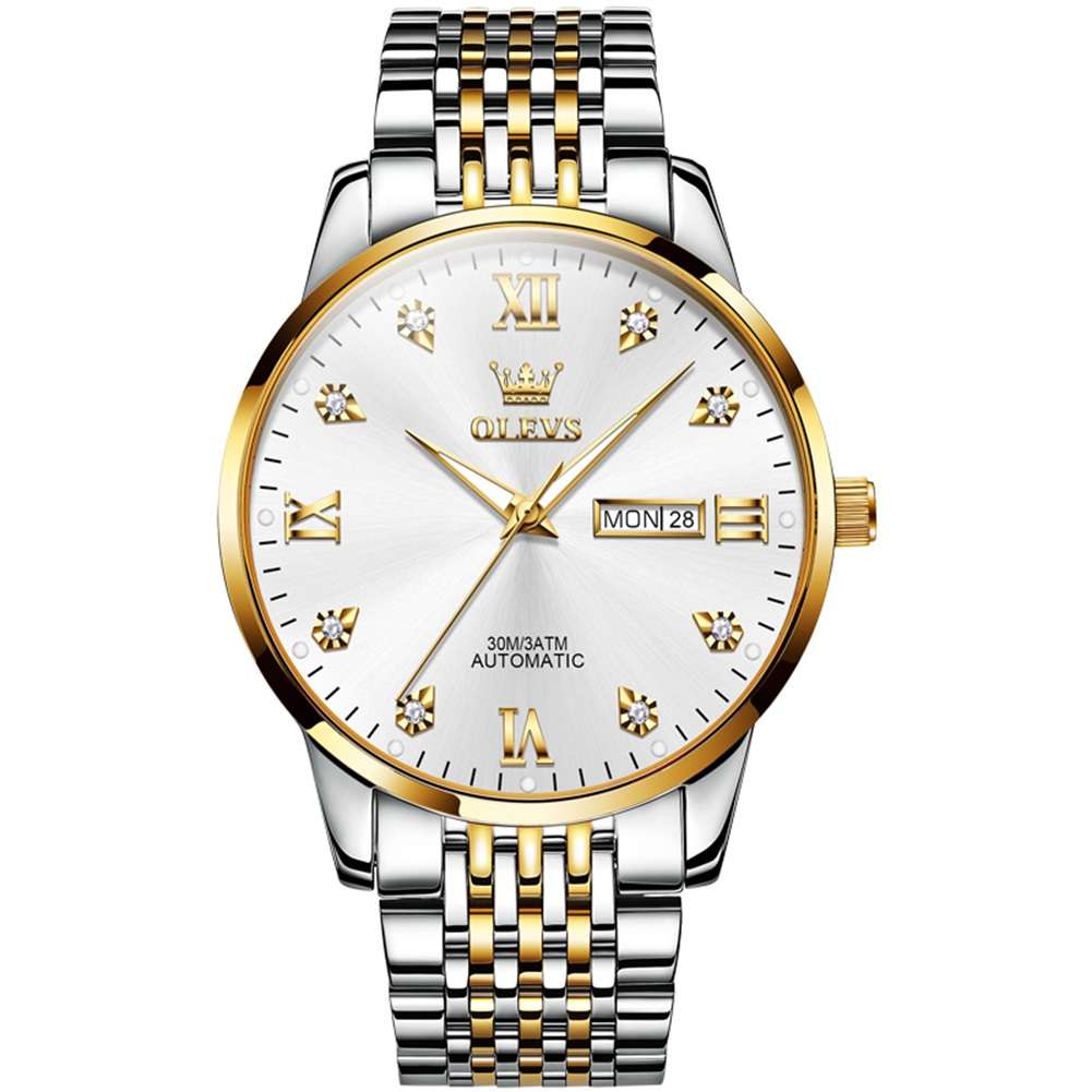 #color_Two Tone Strap-White Dial Gold Trim