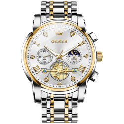 #Color_Two Tone Strap-White Dial Gold Trim