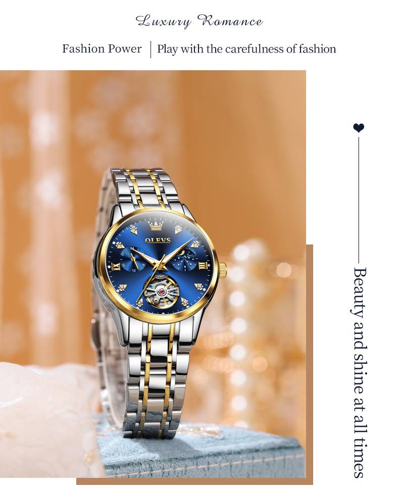 Olevs 6608+6633 Luxury design of mechanical watches for couples