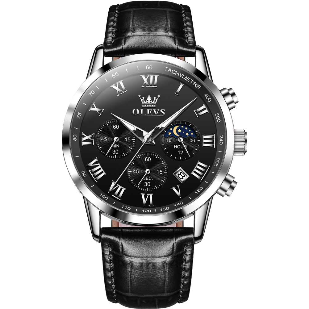 #Color_Black Strap - Black Dial Silver Trim