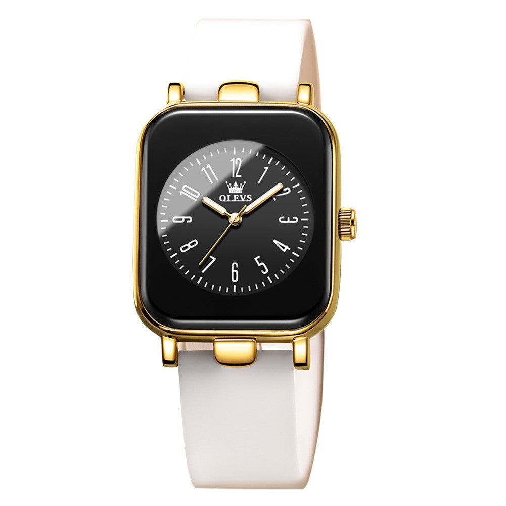 #Color_Silver Strap-Black Dial Gold Trim