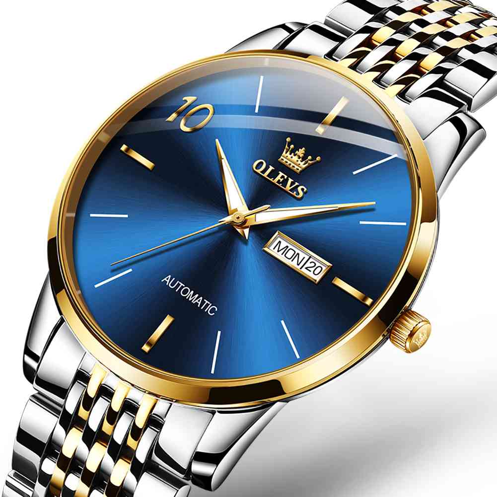 OLEVS 6632 Stainless Steel Couples Mechanical Watches