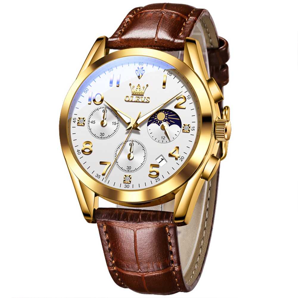 #Color_Gold Strap - White Dial Gold Trim