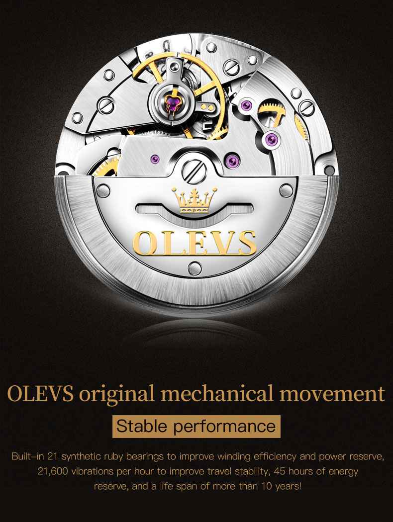 Olevs 6629 Automatic Movement Chronograph Watch