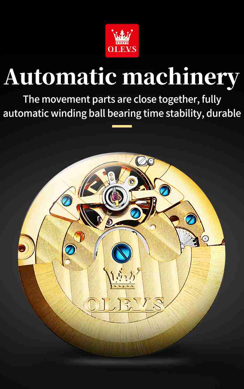 OLEVS 7003 Men's Mechanical Watch Hollow Out Waterproof Automatic Stringing Watch For Men