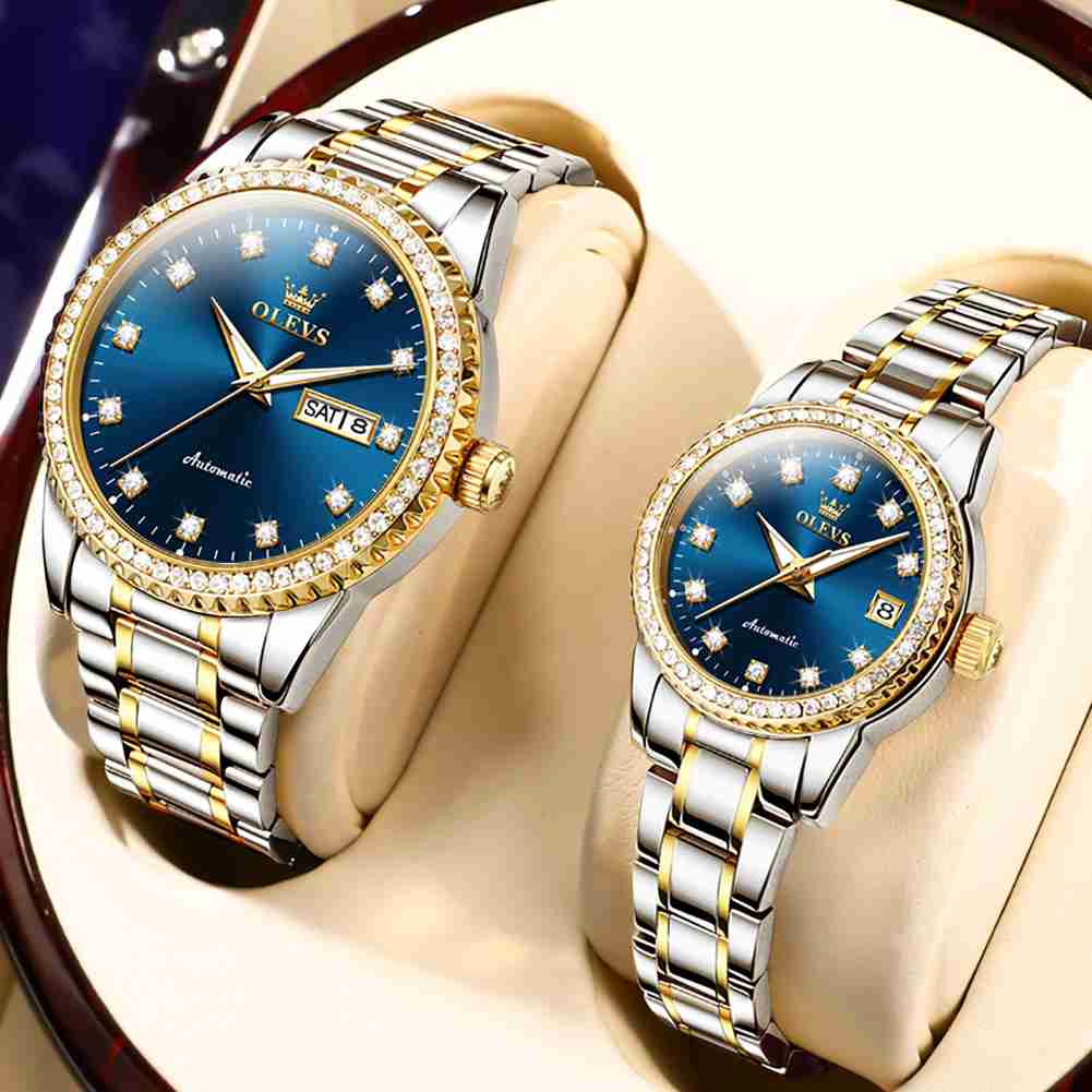 #color_Two Tone Strap-Blue Dial Gold Trim