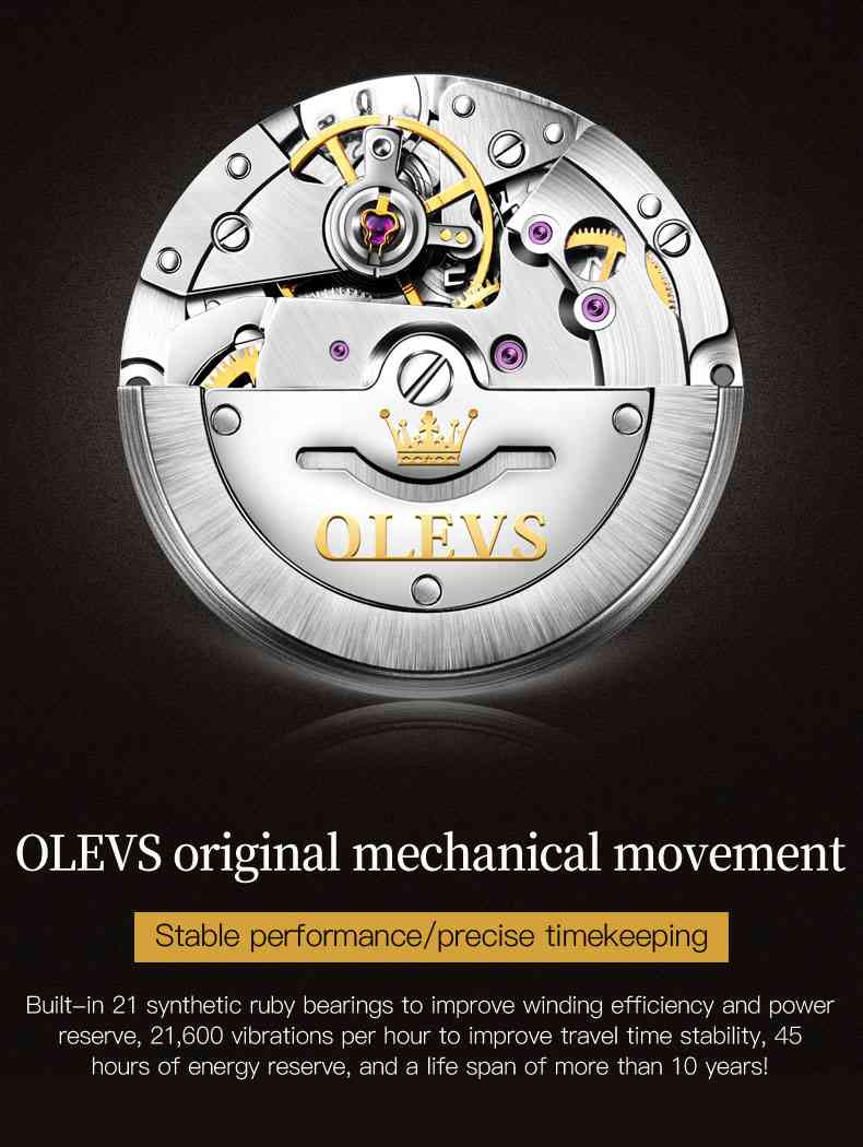 OLEVS 6635 Montres en or pour hommes Montre à quartz analogique pour affaires Jour Date En acier inoxydable Classique Luxe Lumineux Étanche Casual Montres-bracelets pour hommes