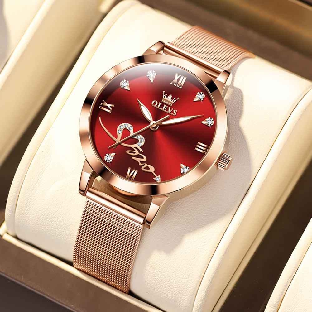 #Color_Rose Strap - Red Dial Rose Trim