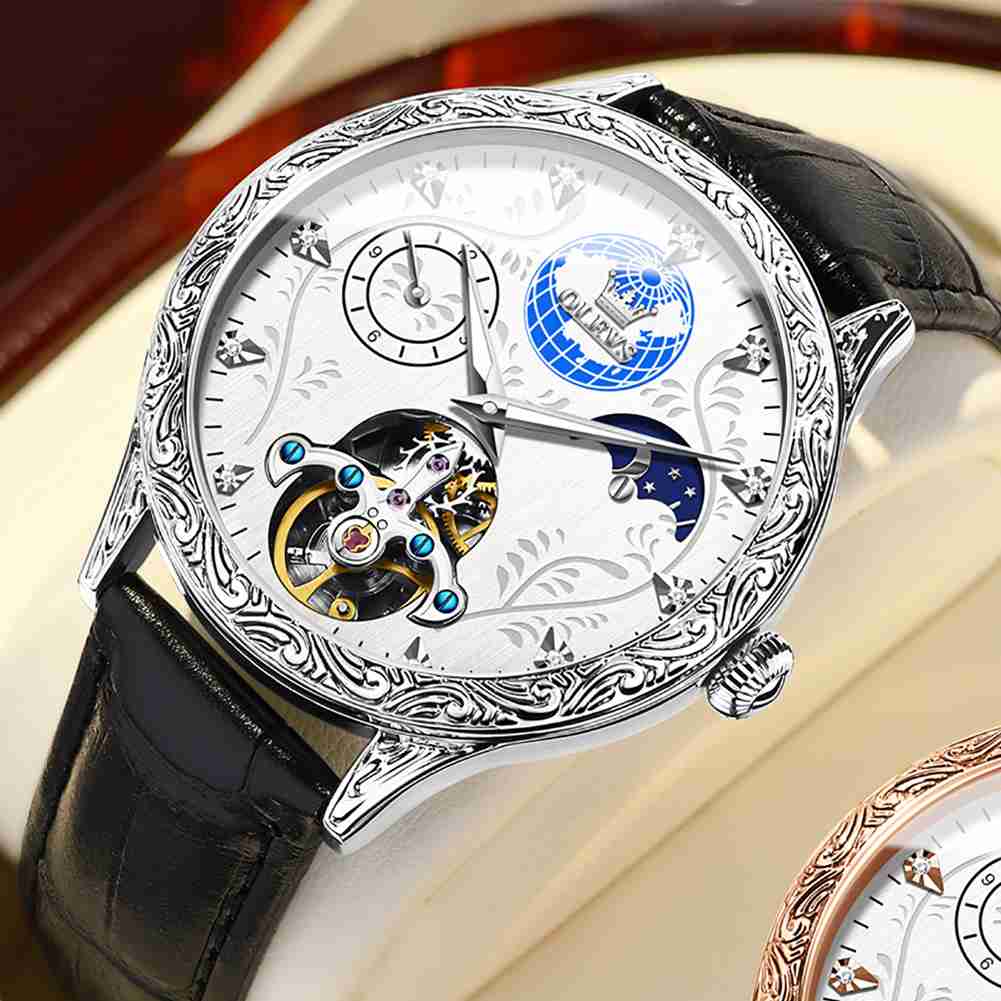 OLEVS Watch 6660 Corroded European Pattern Dial Design