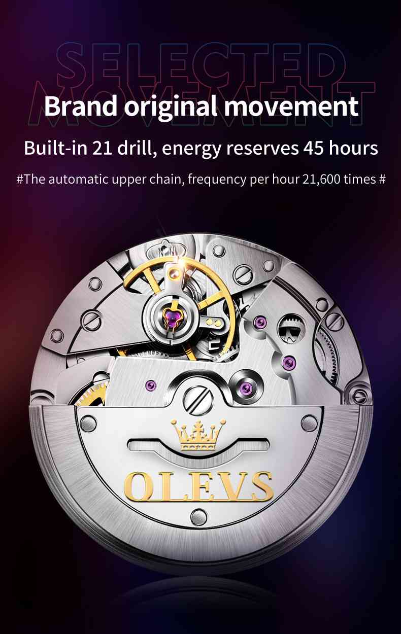 OLEVS 6650 montre automatique pour hommes montre mécanique à remontage automatique calendrier pour hommes montre-bracelet en acier inoxydable