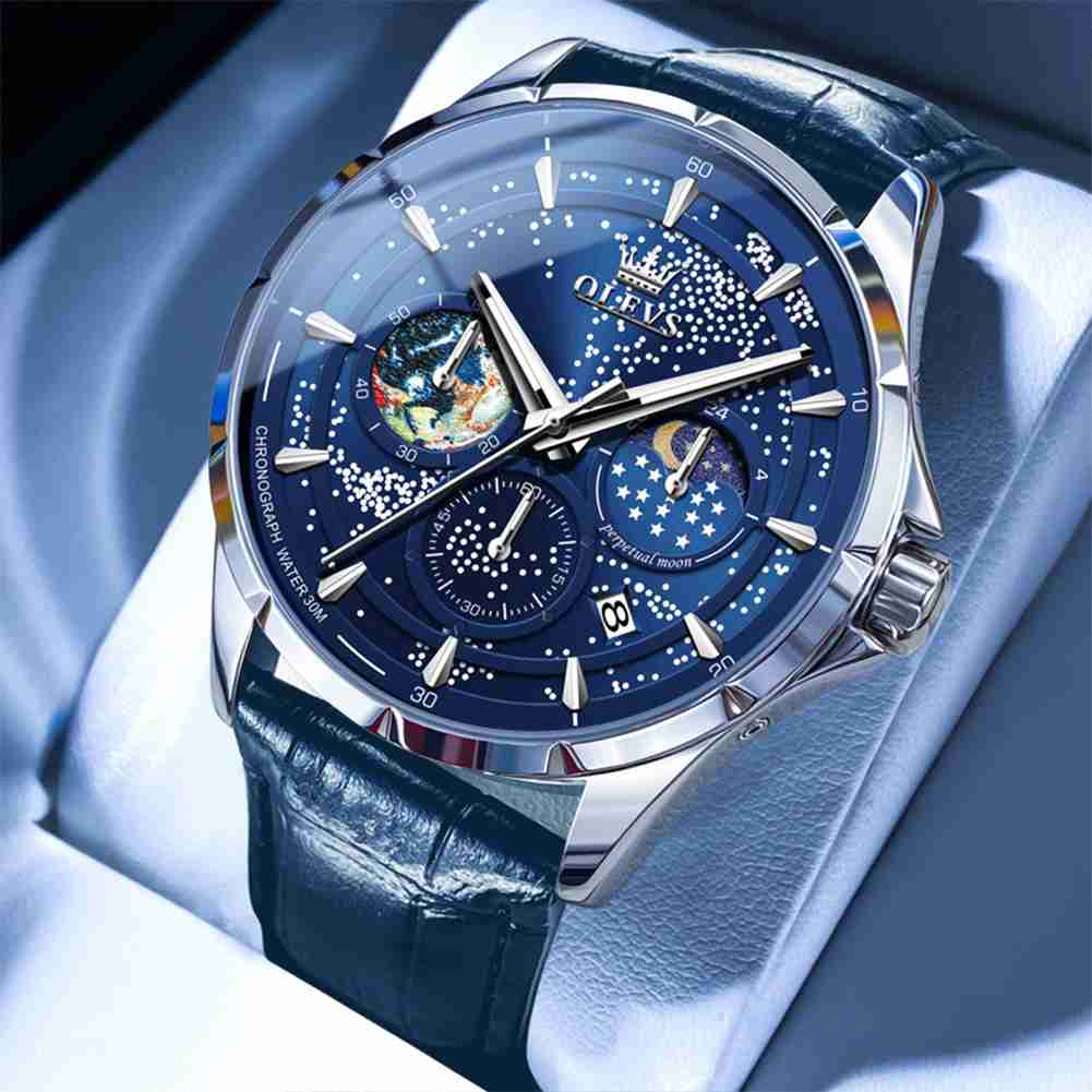 #Color_Blue Strap - Blue Dial Silver Trim