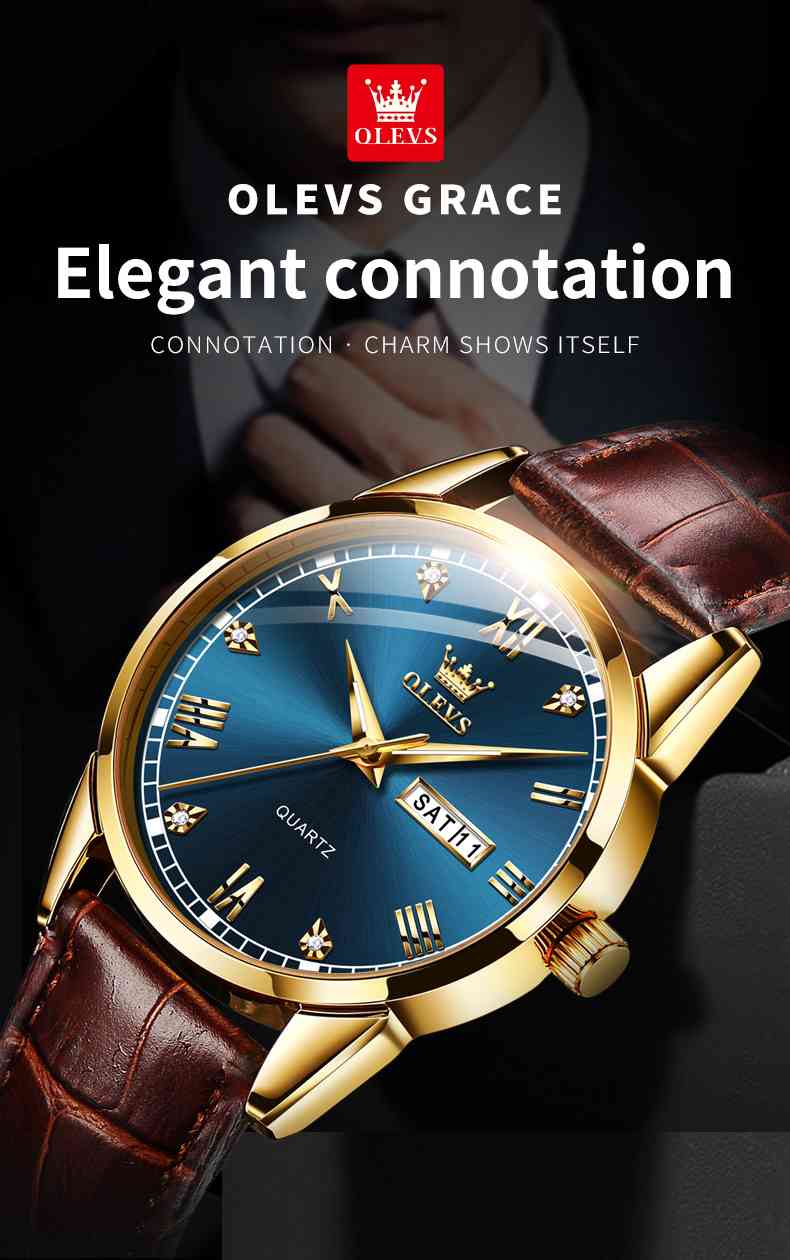 OLEVS 6896 Elegant Men's Watch: Classic Design, High Quality, Waterproof, Luminous