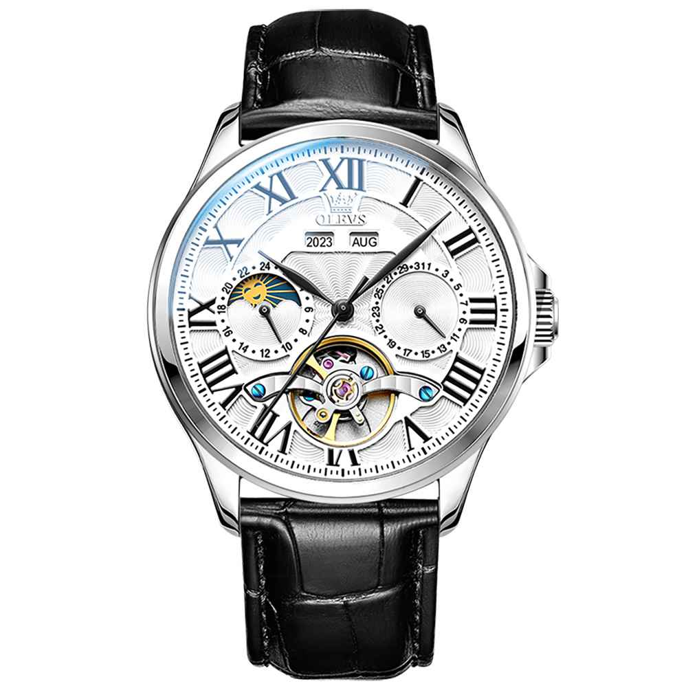 #color_Black Strap-White Dial Silver Trim