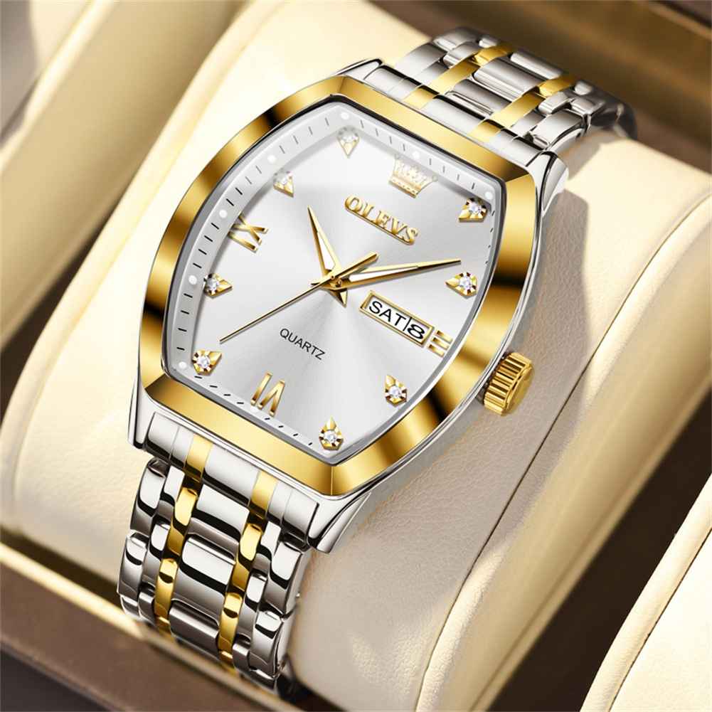 #Color_Gold Strap - White Dial Gold Trim