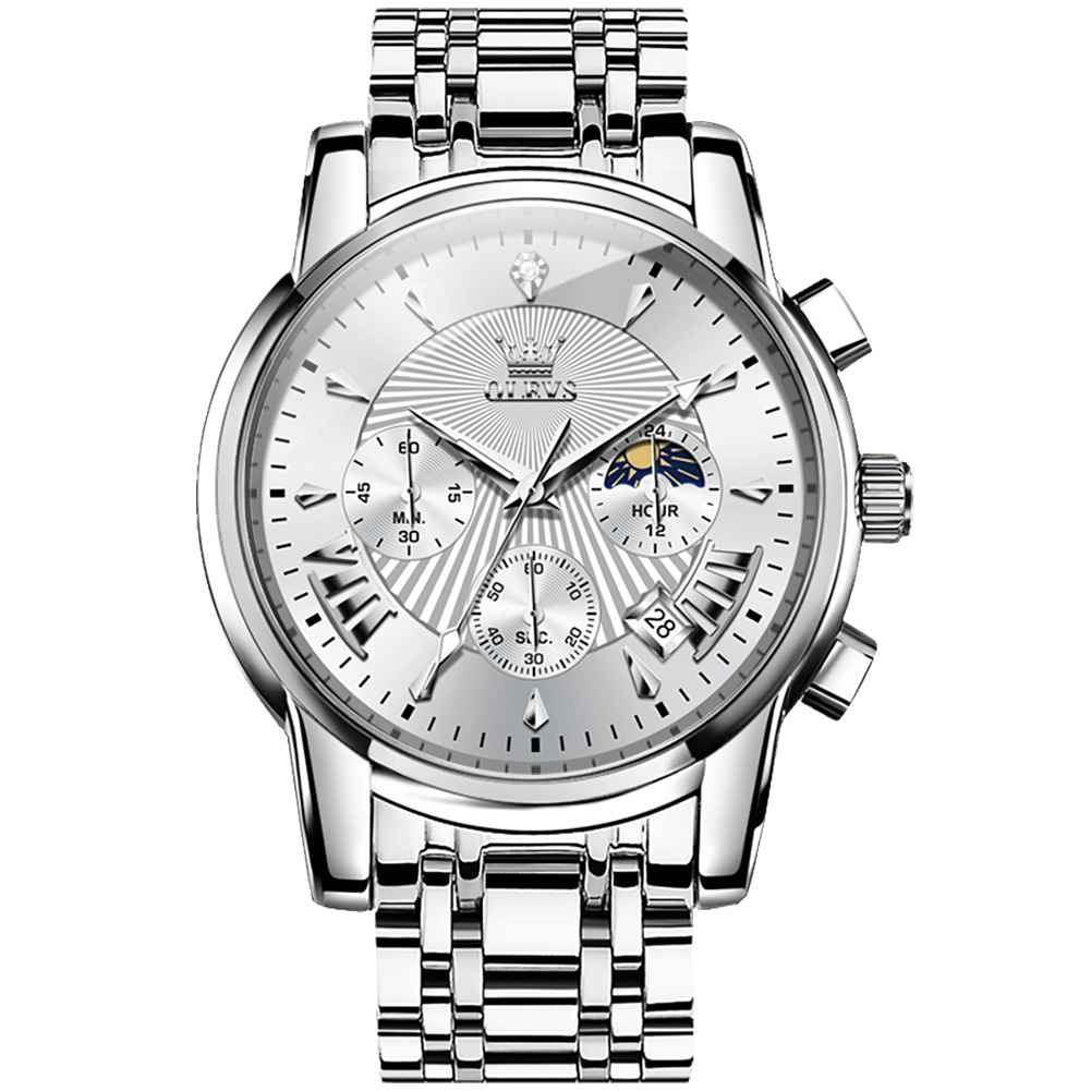 #Color_Silver Strap-White Dial Silver Trim