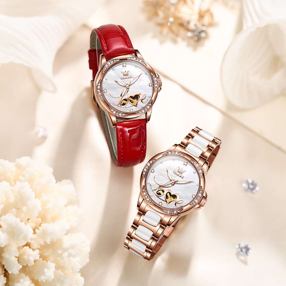 OLEVS 6613 Women's Fashion Mechanical Watch - Luxury Diamond Design