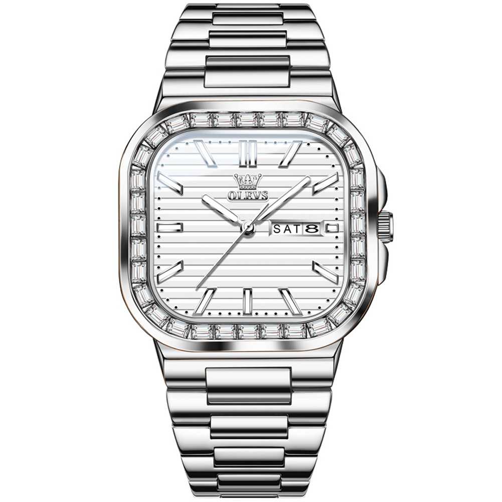 #Color_Silver Strap-White Dial Silver Trim