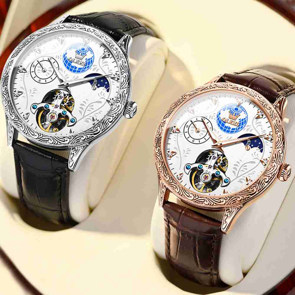 OLEVS Watch 6660 Corroded European Pattern Dial Design