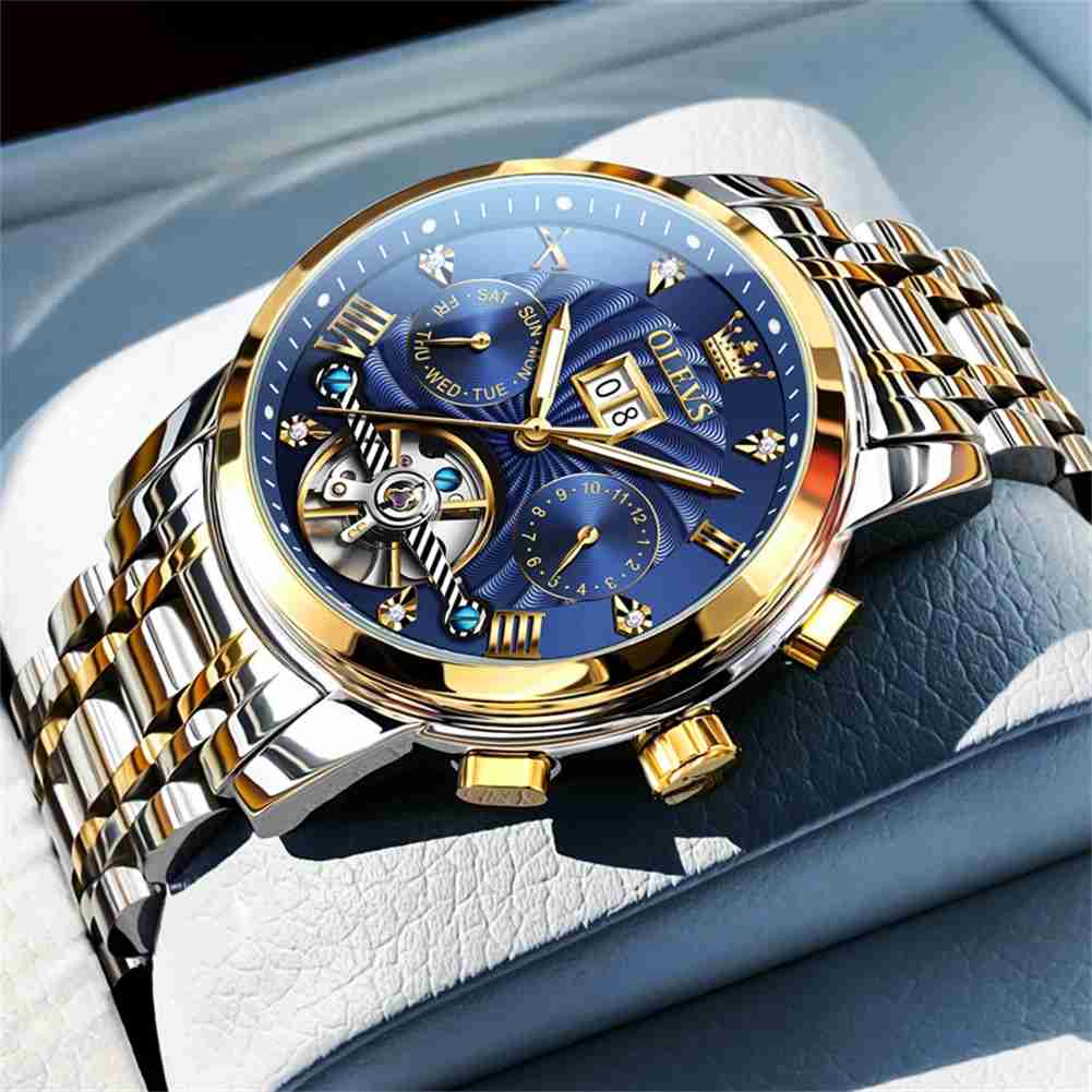 #color_Two Tone Strap - Blue Dial Gold Trim