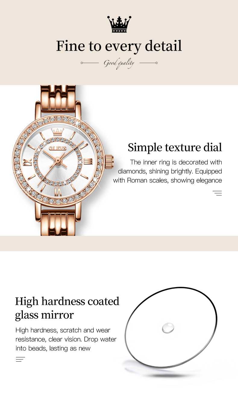 Olevs Watch 5508 Rose Gold Diamond