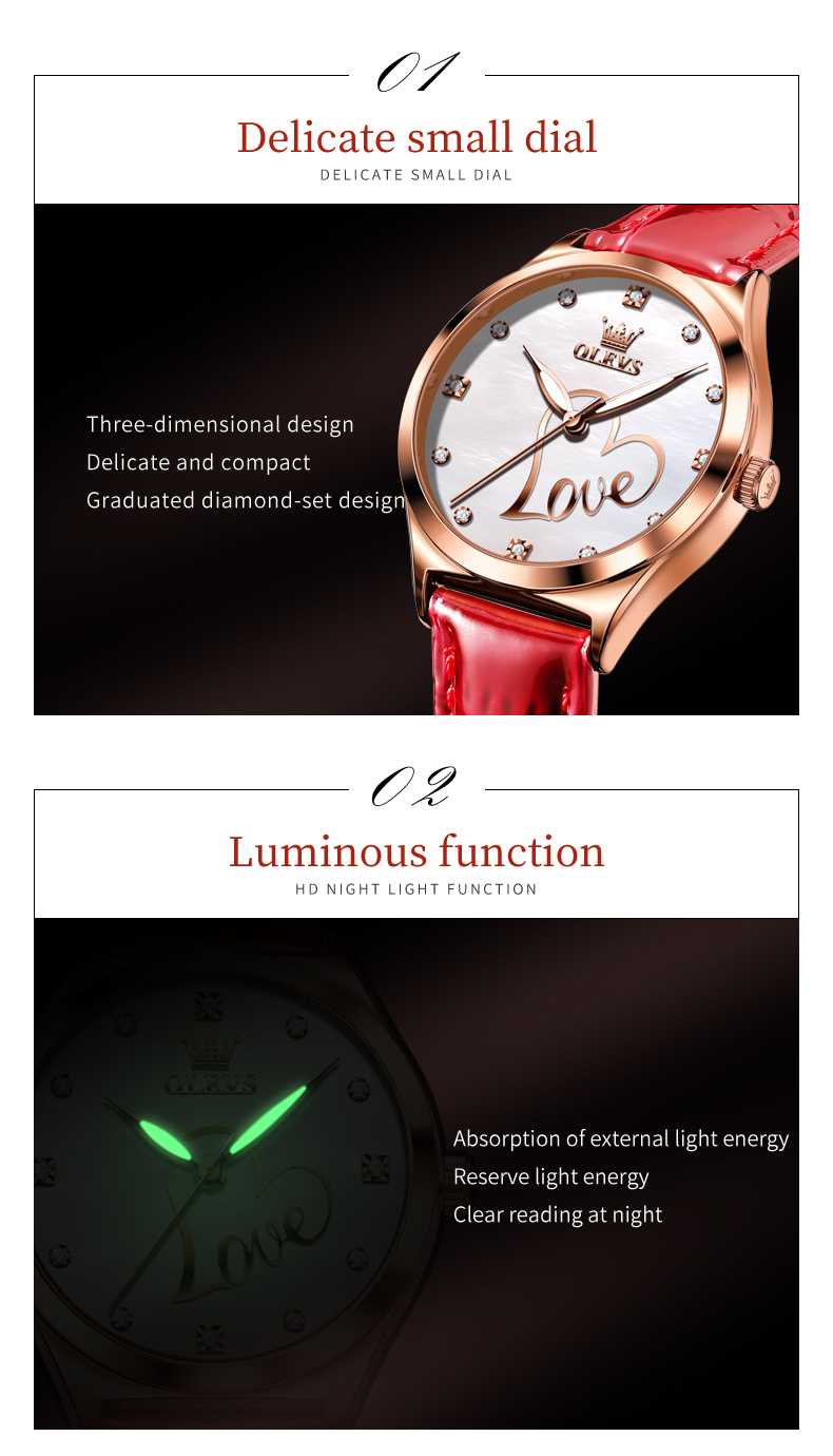 OLEVS 5580 Classic Luxury Quartz Watch For Fashionable Women