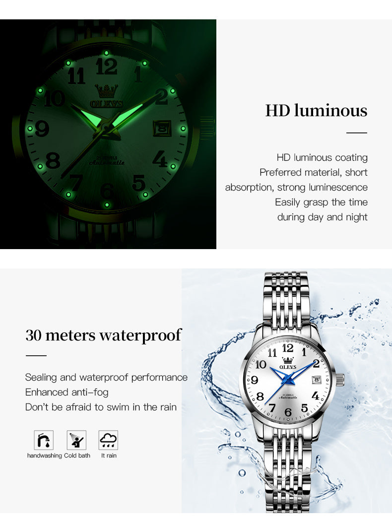 OLEVS 6666 Women's Watch Fashion Dress Men's Watch Men's Watch Simulated Quartz Stainless Steel Waterproof