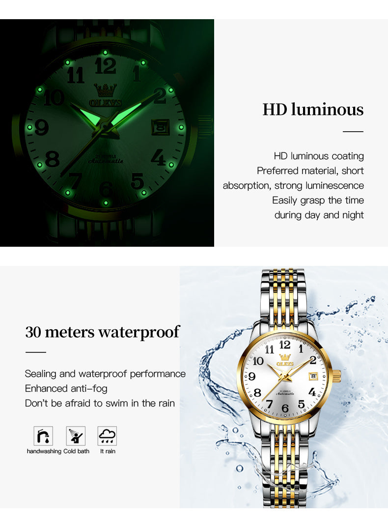 OLEVS 6666 Women's Watch Fashion Dress Men's Watch Men's Watch Simulated Quartz Stainless Steel Waterproof