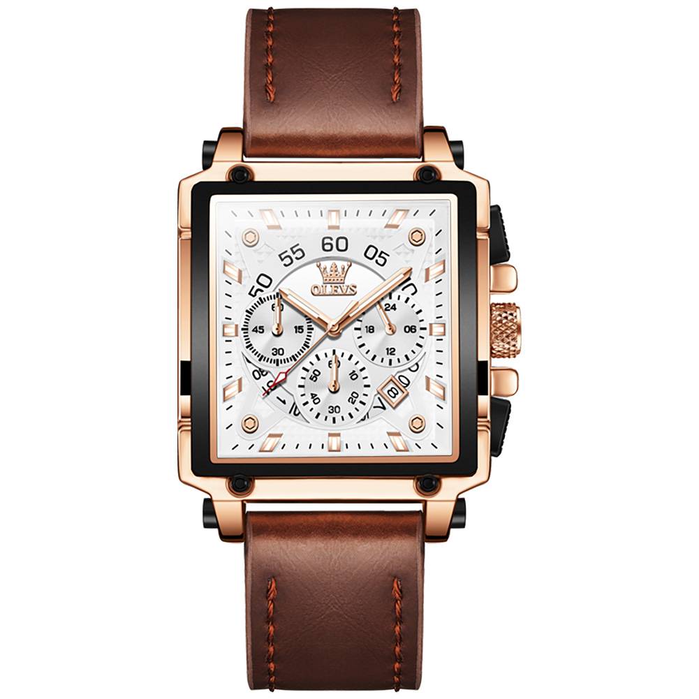 #Color_Brown Strap - White Dial Rose Trim