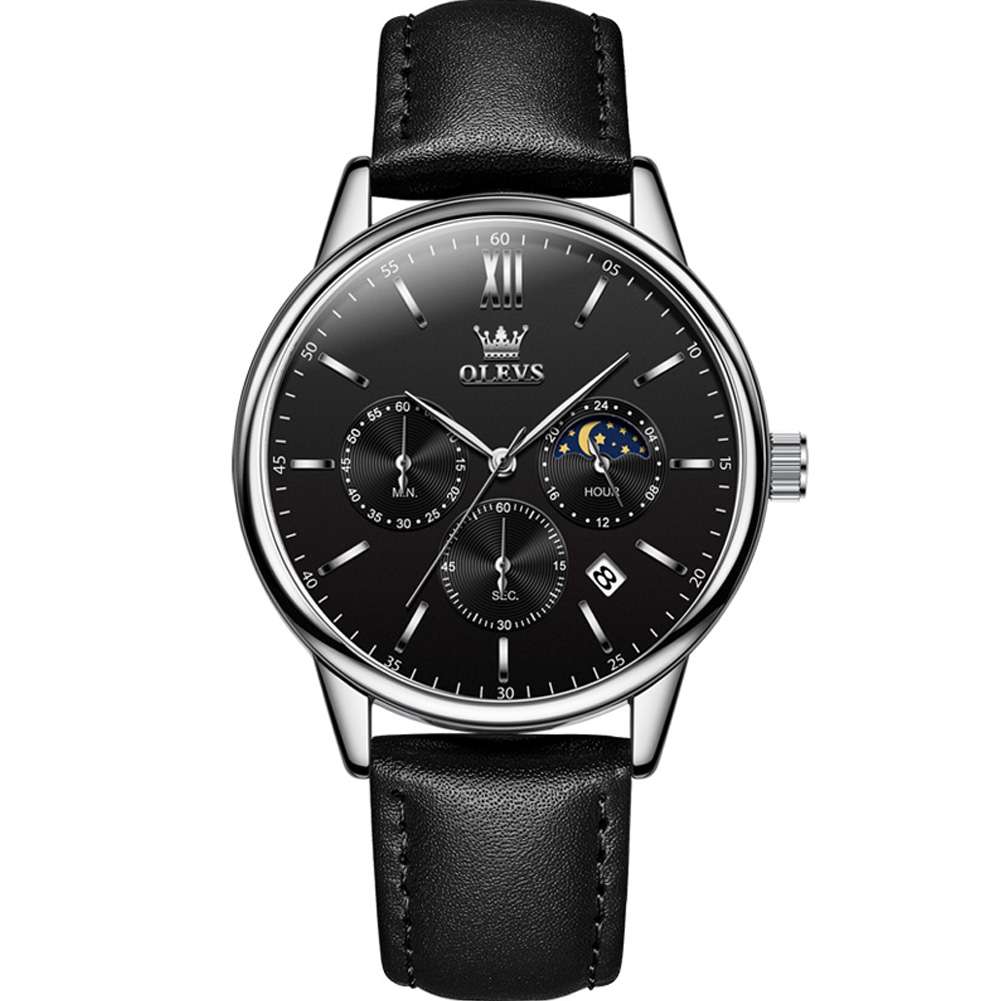 #Color_Black Strap-Black Dial Silver Trim