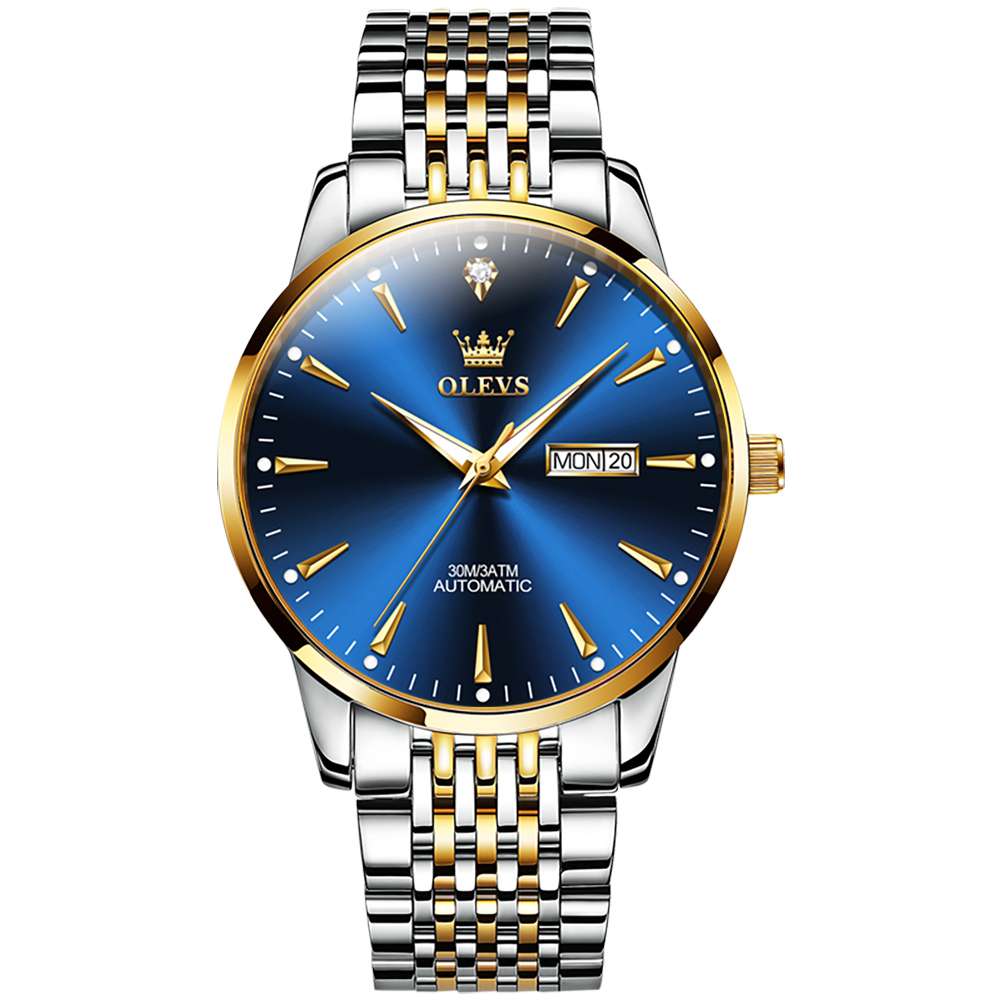 #color_Two Tone Strap-Blue Dial Gold Trim